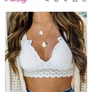 White layering lace bralette